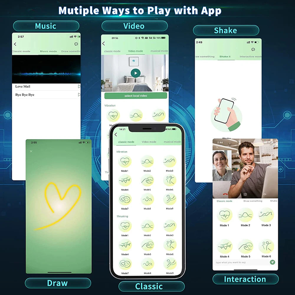 HESEKS Male Masturbator Penis Training Vibrator With APP Control