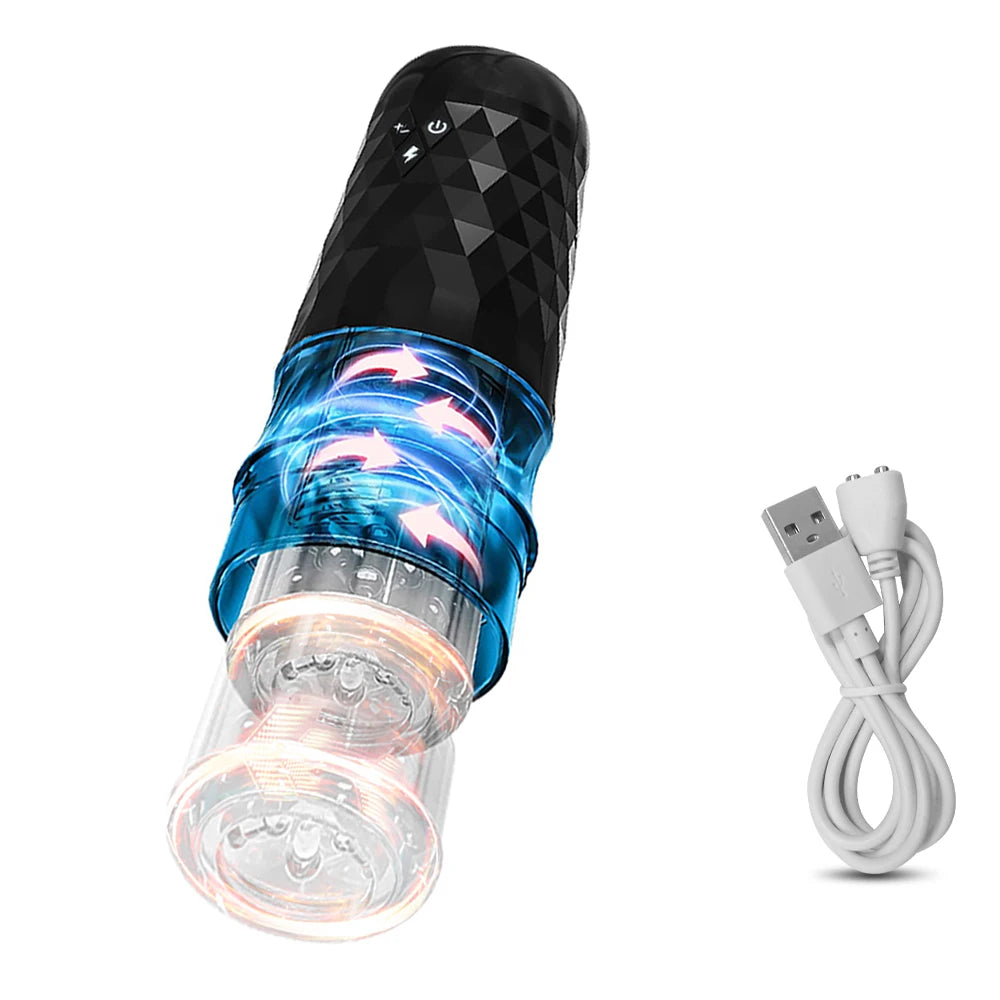 Telescopic Rotation Male Masturbator Automatic Piston Toy