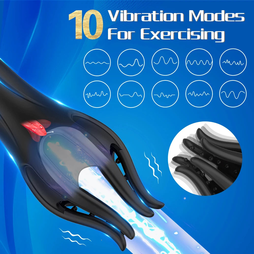 Glans Trainer Penis Massage Male Masturbator 10 Speed Vibrator