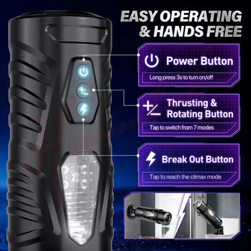 Hannibal Automatic Male Masturbator 7 Thrusting Modes Cup