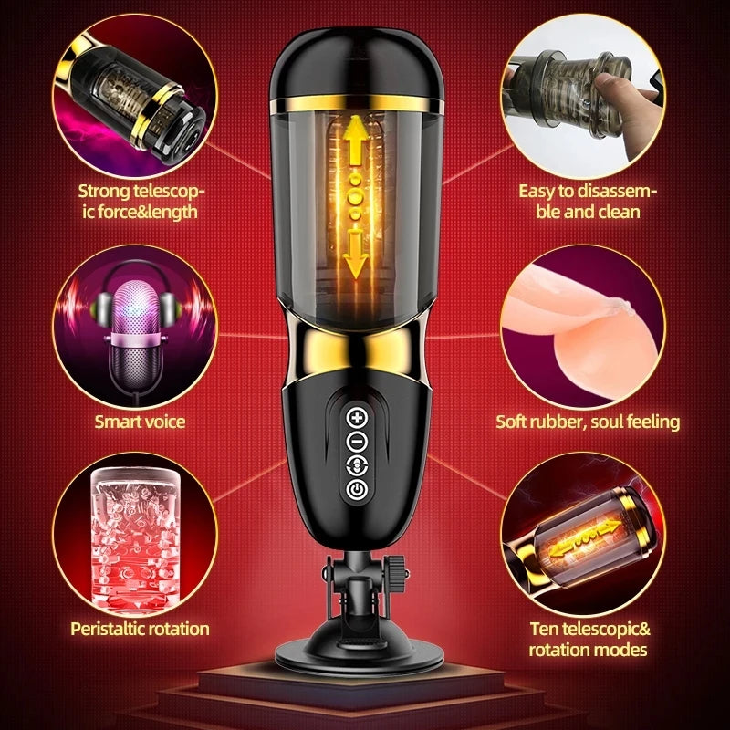 Automatic Telescopic Sucking Rotation Male Masturbation Cup