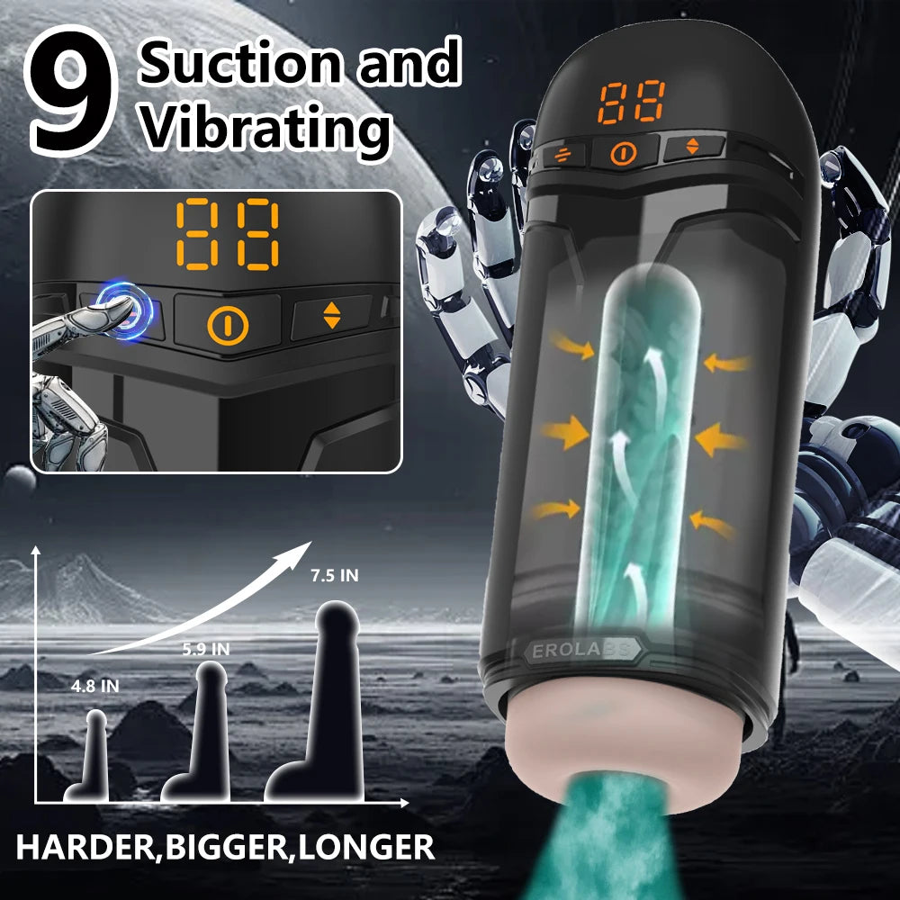 5 In 1 Male Masturbation Cup App Control Suction Vibrator