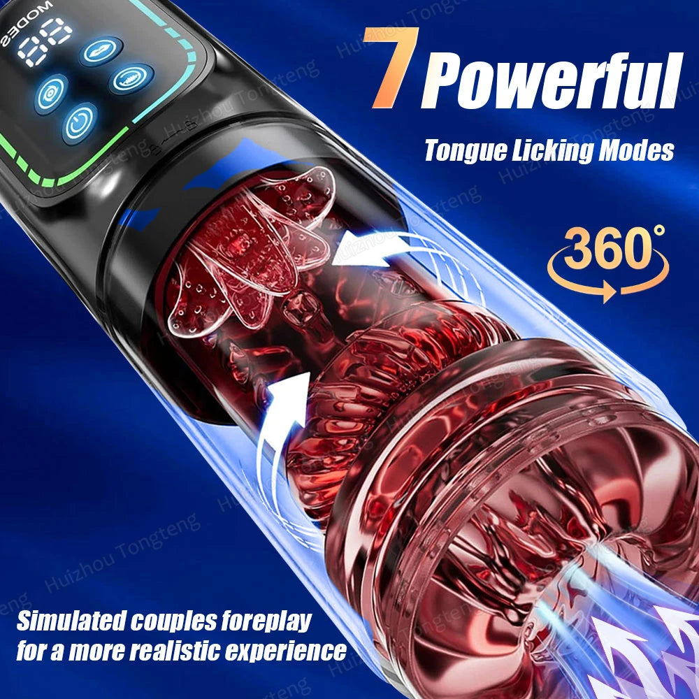 Telescopic Rotation Masturbator Cup Vagina Blowjob Sex Toy