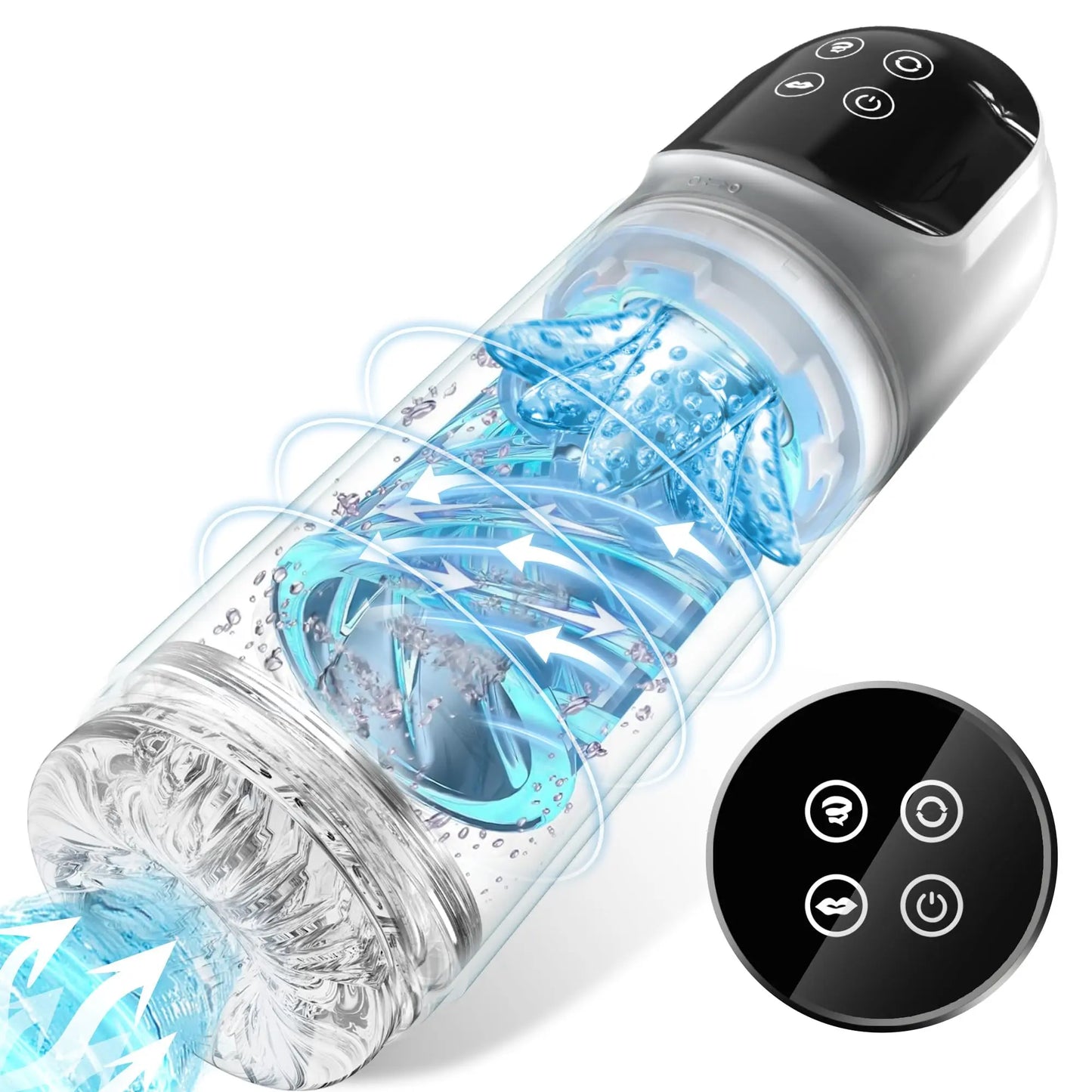 LCD Automatic Sucking Licking Male Masturbator Penis Pump