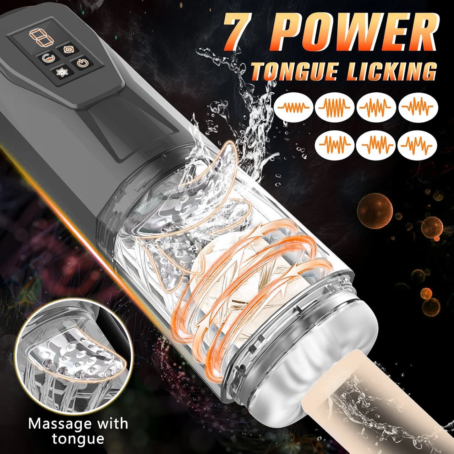3 in 1 Automatic Male Masturbator with Vibrator and Rotating Thrusting Licking Men Penis Trainer