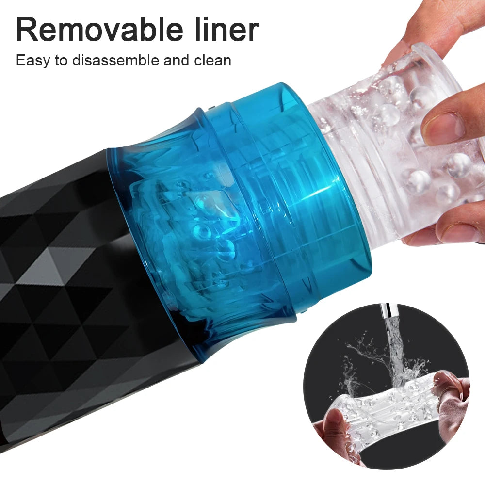 Telescopic Rotation Male Masturbator Automatic Piston Toy