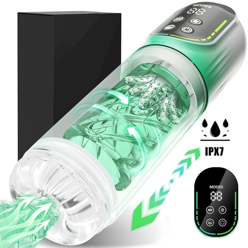 Telescopic Rotation Masturbator Cup Vagina Blowjob Sex Toy