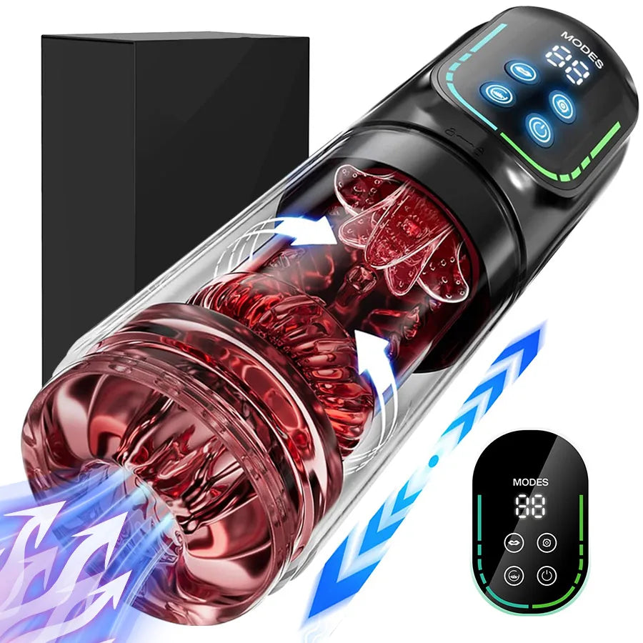 Telescopic Rotation Masturbator Cup Vagina Blowjob Sex Toy