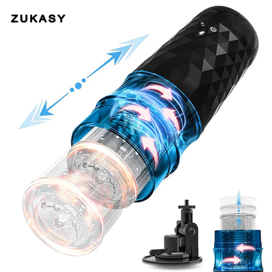 Telescopic Rotation Male Masturbator Automatic Piston Toy