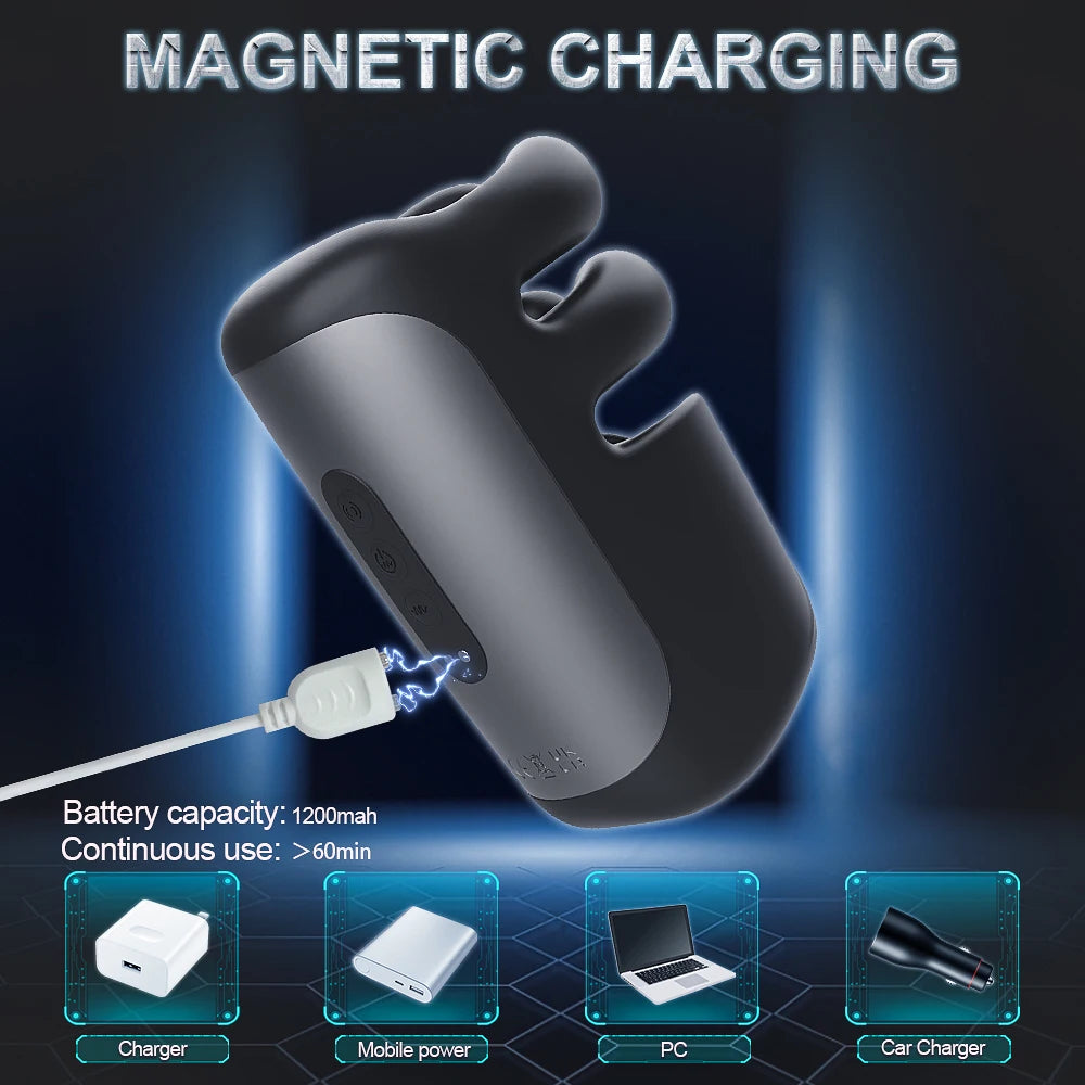 Male Masturbator Penis Training Glans Vibrator Stimulator