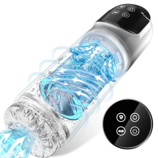 LCD Automatic Sucking Licking Male Masturbator Penis Pump