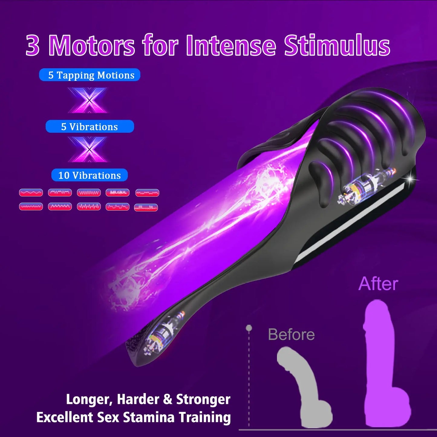 Adjustable Tapping Male Masturbator Automatic Erection Trainer
