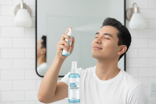 Cooling Anti-Itch Scalp Spray, including person men