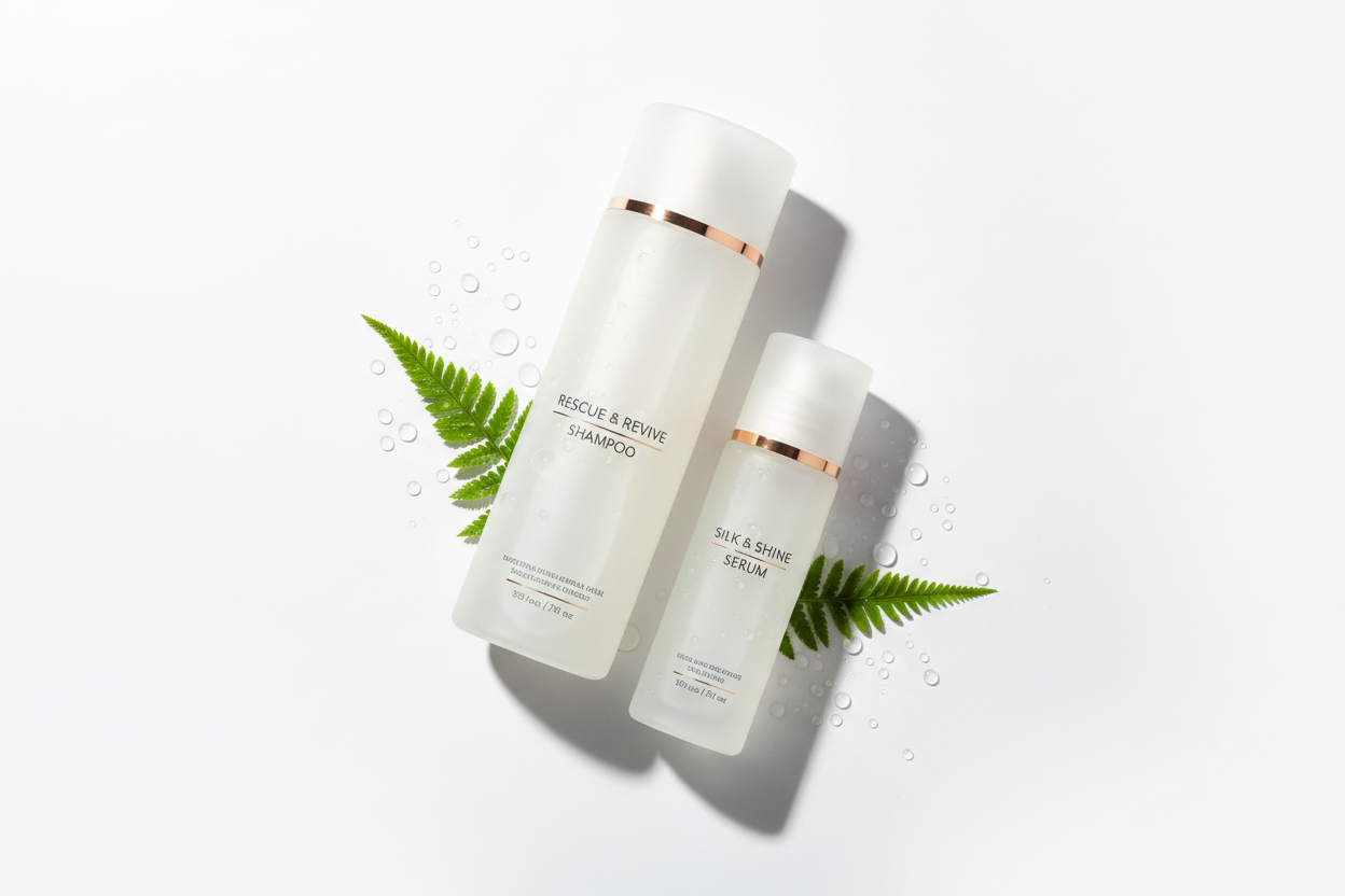 Starter kit with shampoo and serum. hair including